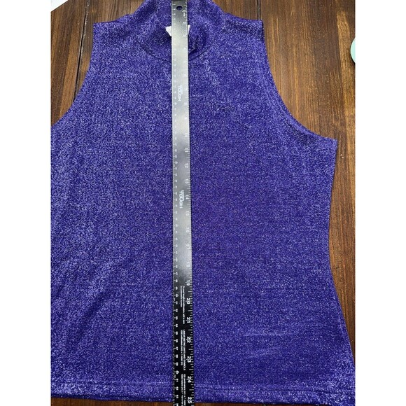 Gantos Vintage Women's Size Large Purple Sparkle Mock Neck Tank Top Stretch - Picture 8 of 9